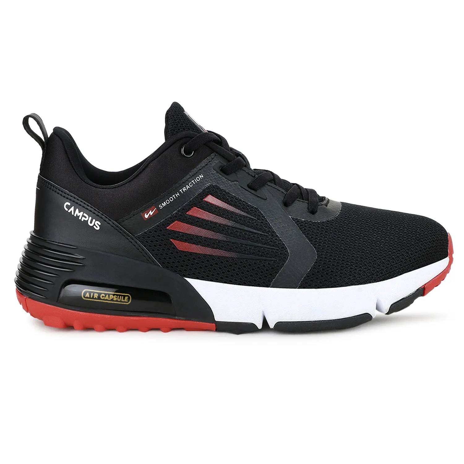 EOS Black Men's Running Shoes sold by Campus Shoes