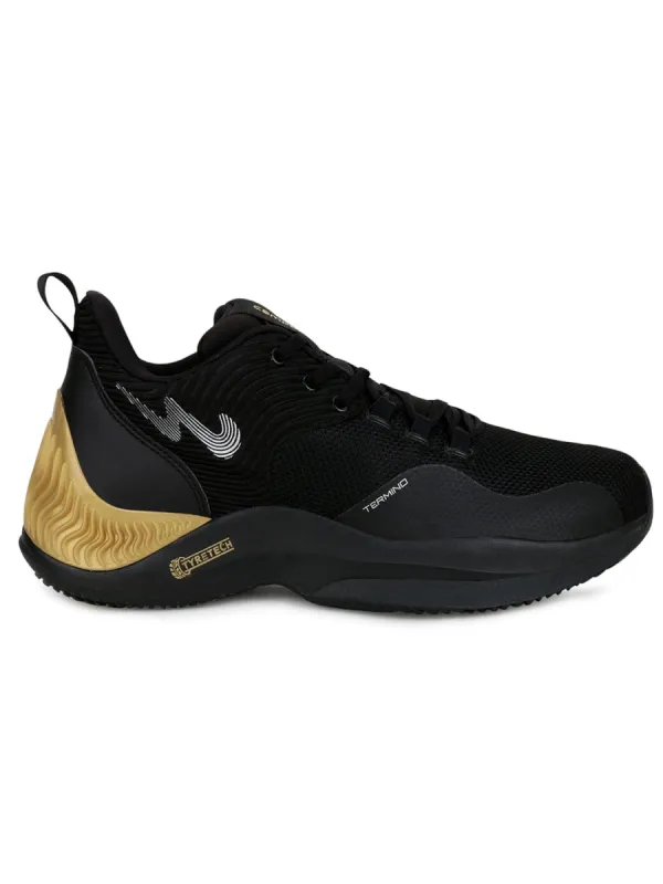 TERMINO Black Men's Running Shoes sold by Campus Shoes