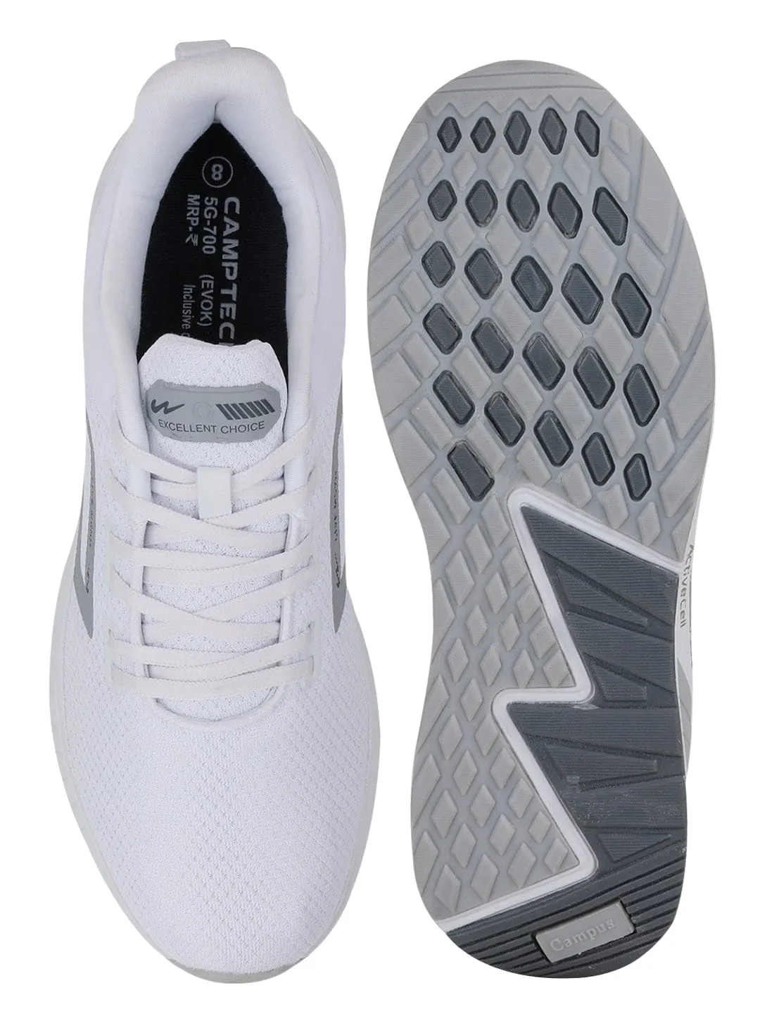 EVOK White Men's Running Shoes sold by Campus Shoes product image thumbnail 5