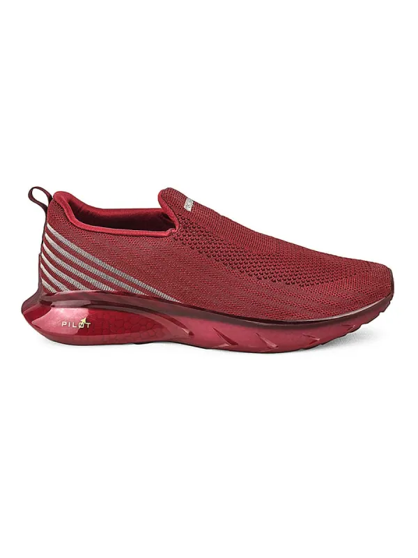 PILOT PRO Burgundy Men's Walking Shoes sold by Campus Shoes