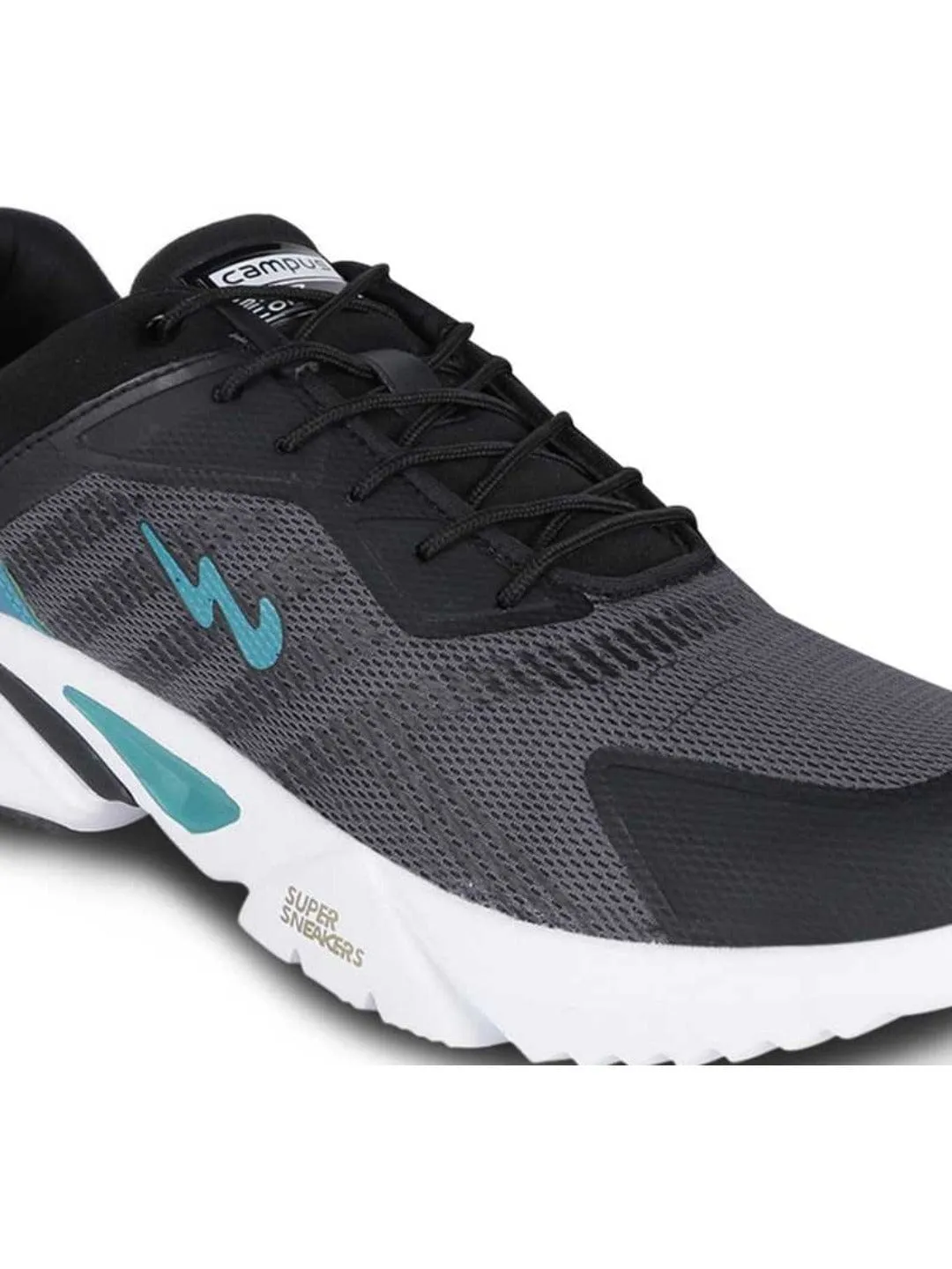 PRESTIGE Black Men's Running Shoes sold by Campus Shoes product image thumbnail 4