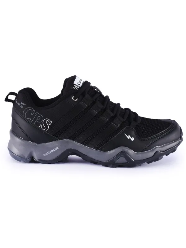 TRIGGEER Black Men's Trekking Shoes sold by Campus Shoes
