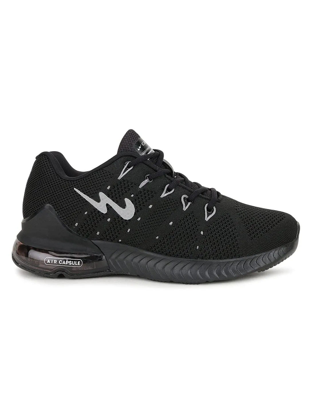PERIS Black Men's Running Shoes sold by Campus Shoes