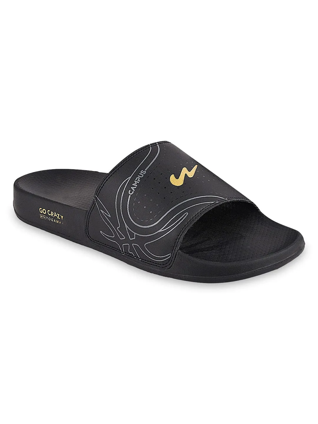 SL-416 Black Men's Slides sold by Campus Shoes