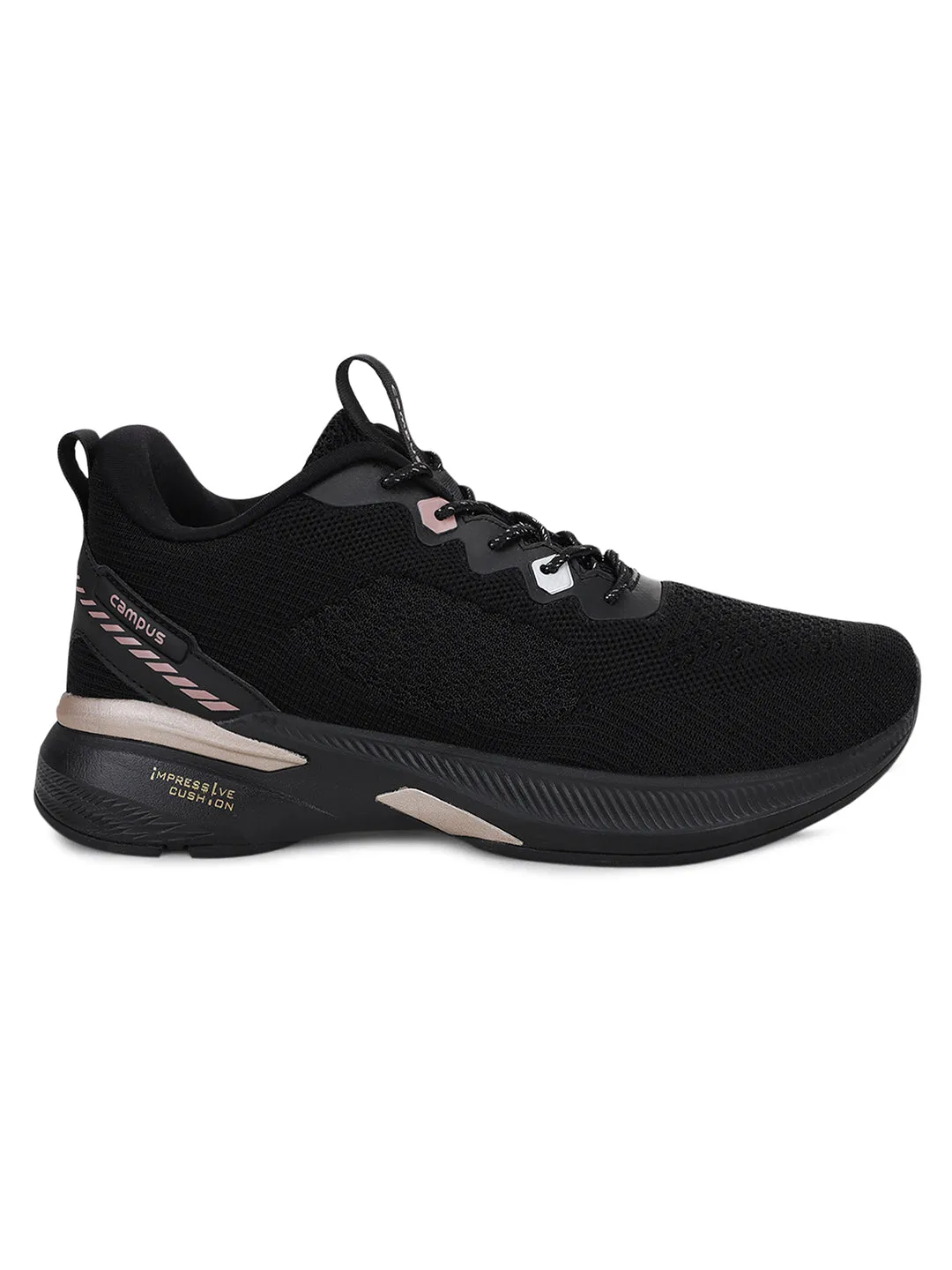 KEREN Black Women's Running Shoes sold by Campus Shoes