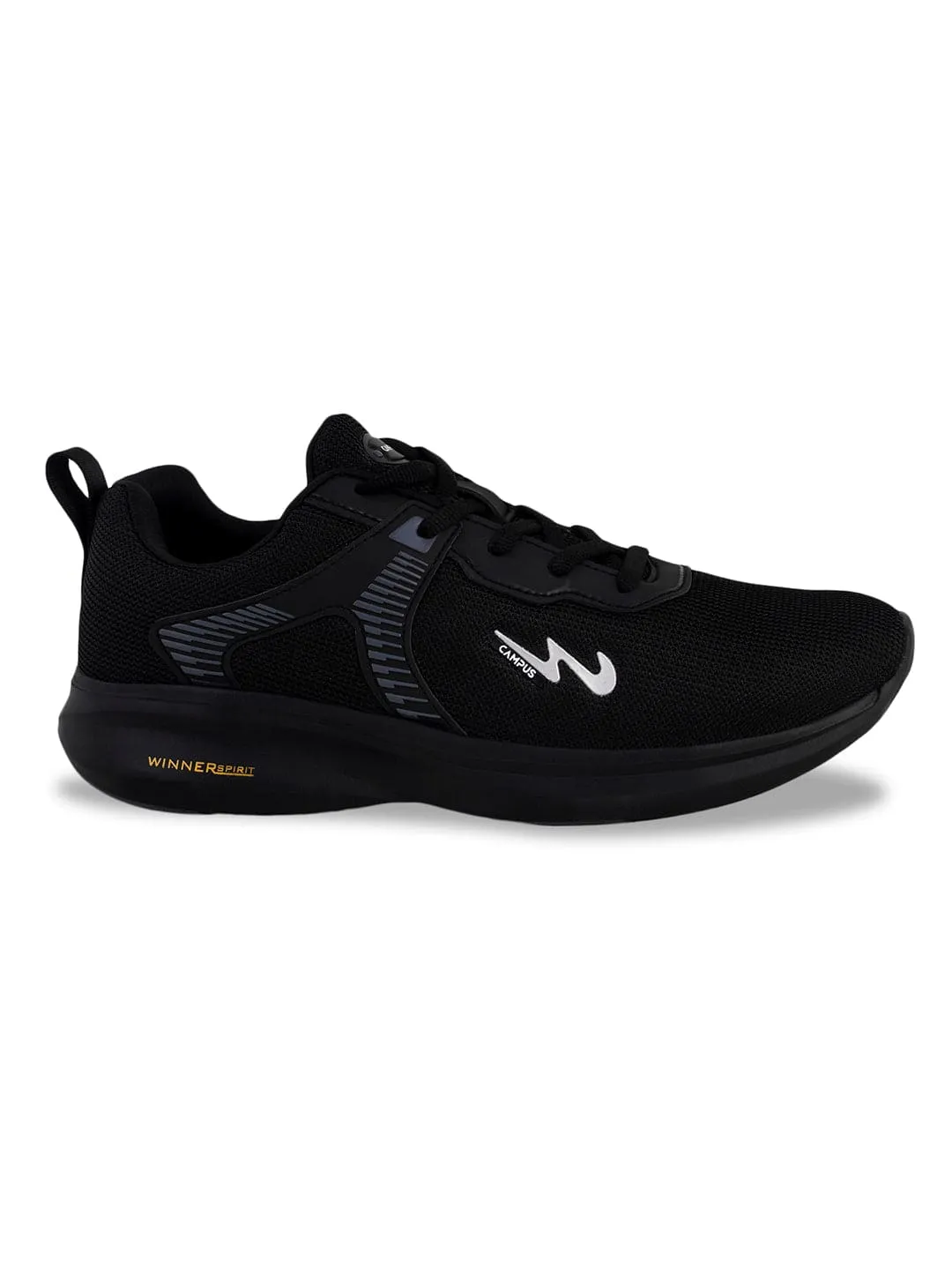 CARLO Black Men's Running Shoes sold by Campus Shoes