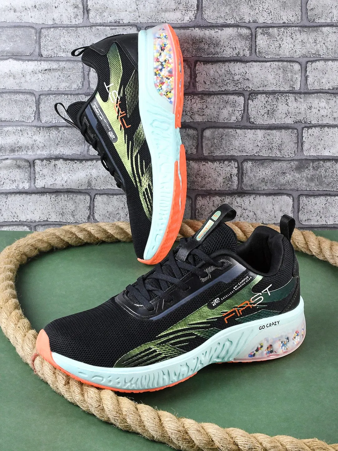 FIRST Black Men's Running Shoes sold by Campus Shoes product image thumbnail 5