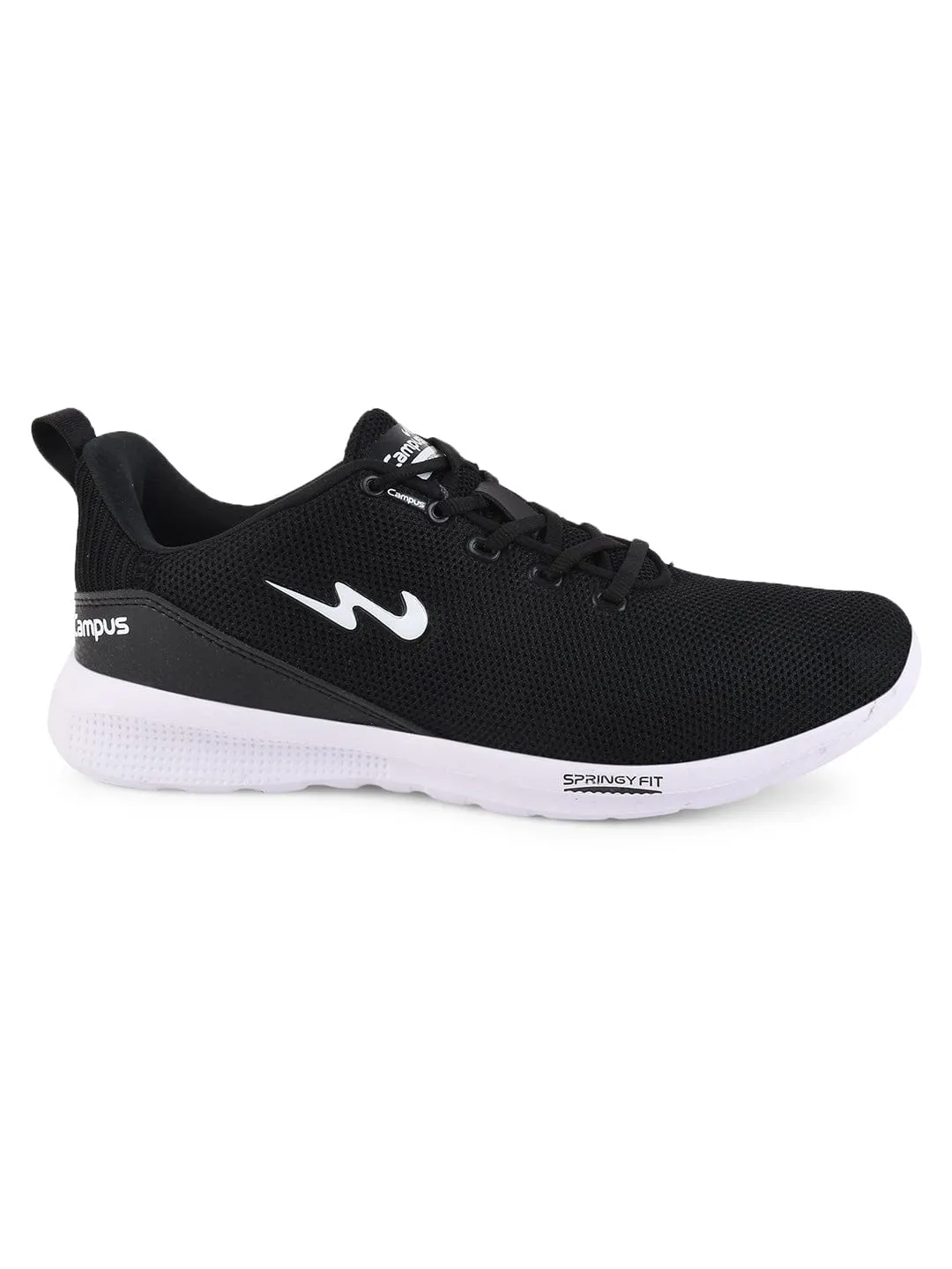 CRUNCH Black Men's Running Shoes sold by Campus Shoes