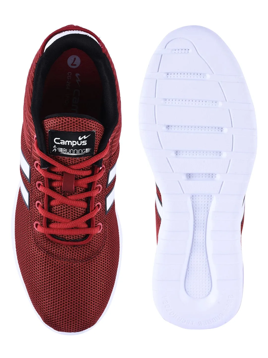 FIO Burgundy Men's Running Shoes sold by Campus Shoes product image thumbnail 4