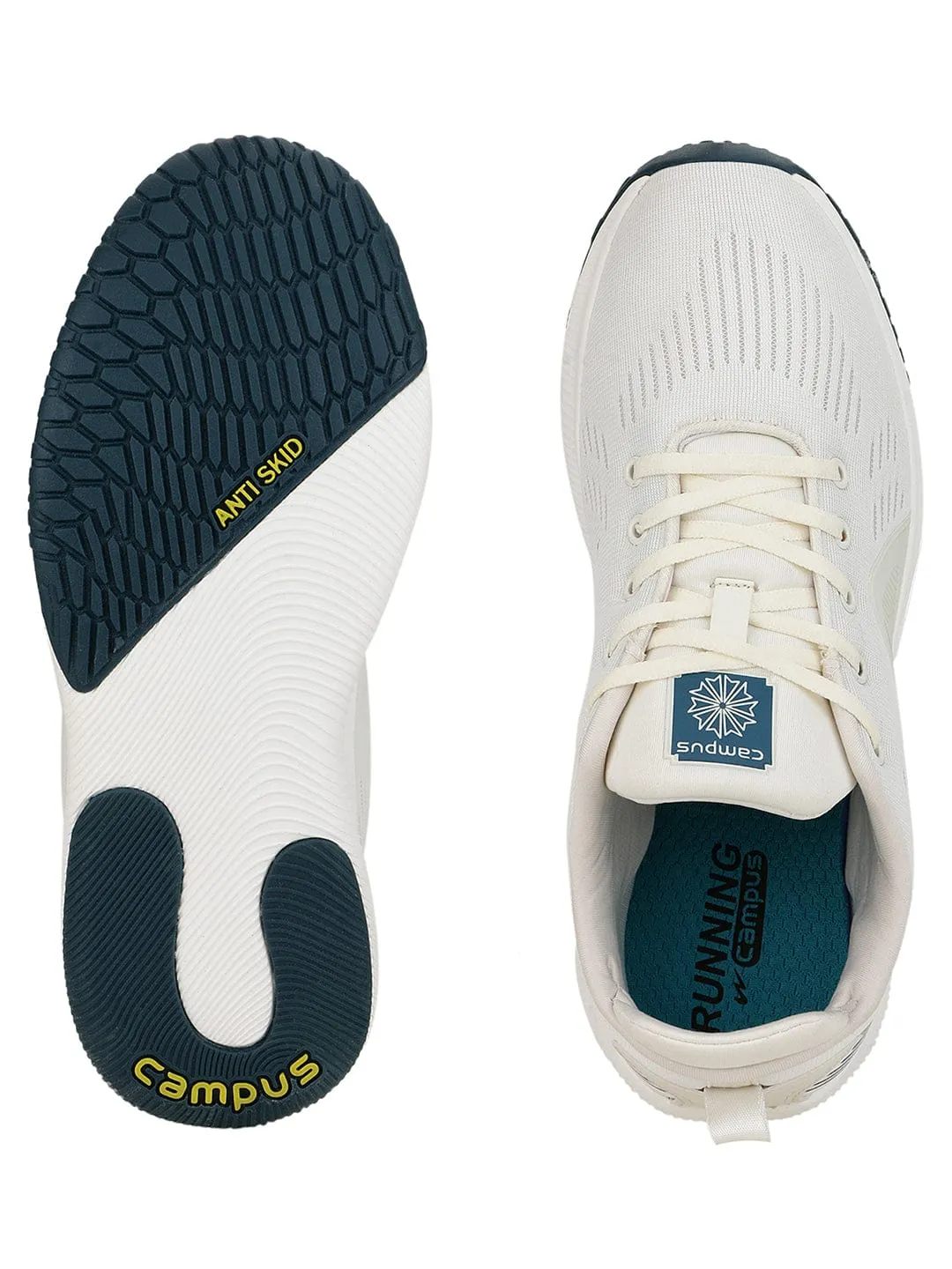 COSMOS Off White Men's Running Shoes sold by Campus Shoes product image thumbnail 4