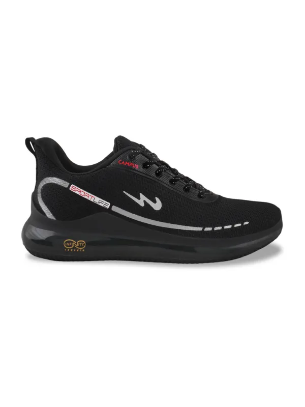 SENSOR Black Men's Running Shoes sold by Campus Shoes