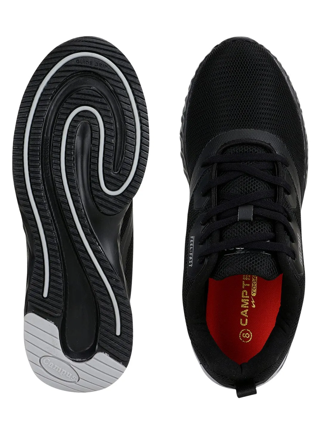 TORNADO Black Men's Running Shoes sold by Campus Shoes product image thumbnail 4