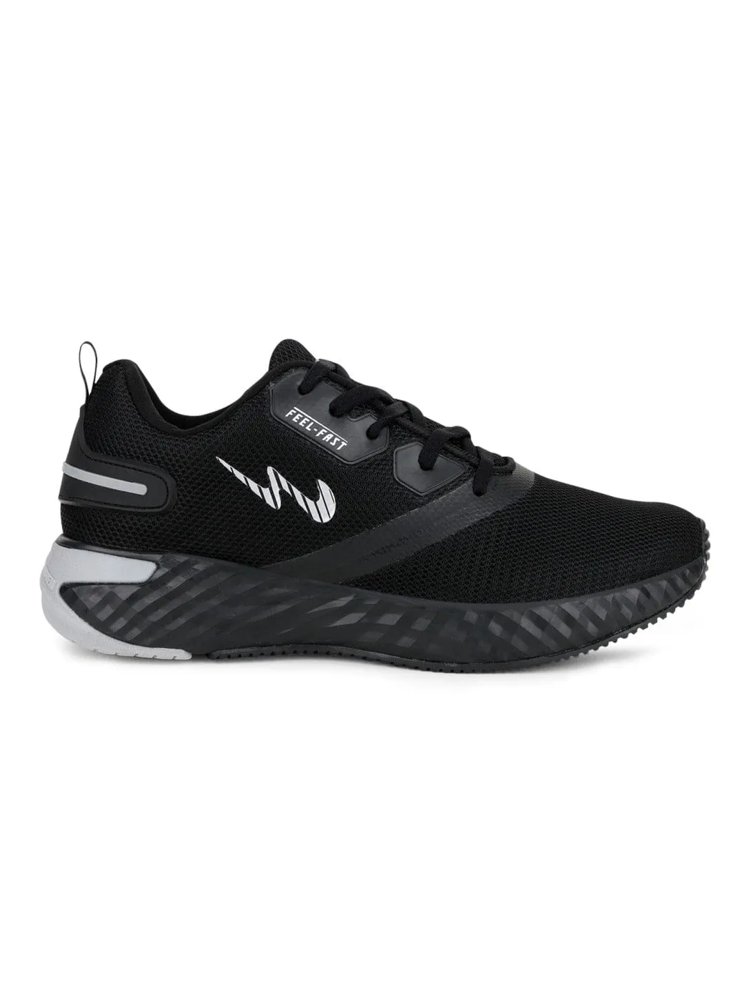 TORNADO Black Men's Running Shoes sold by Campus Shoes
