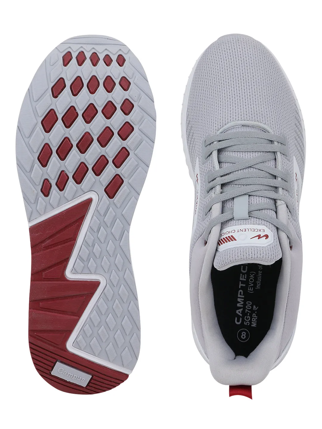 EVOK Grey Men's Sports Shoes sold by Campus Shoes product image thumbnail 5