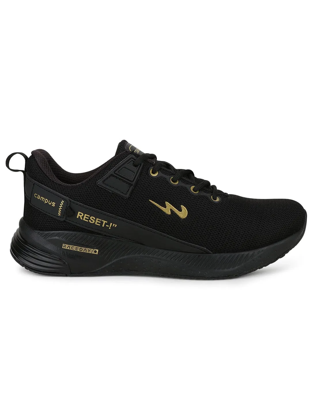 REFRESH PRO Black Men's Running Shoes sold by Campus Shoes