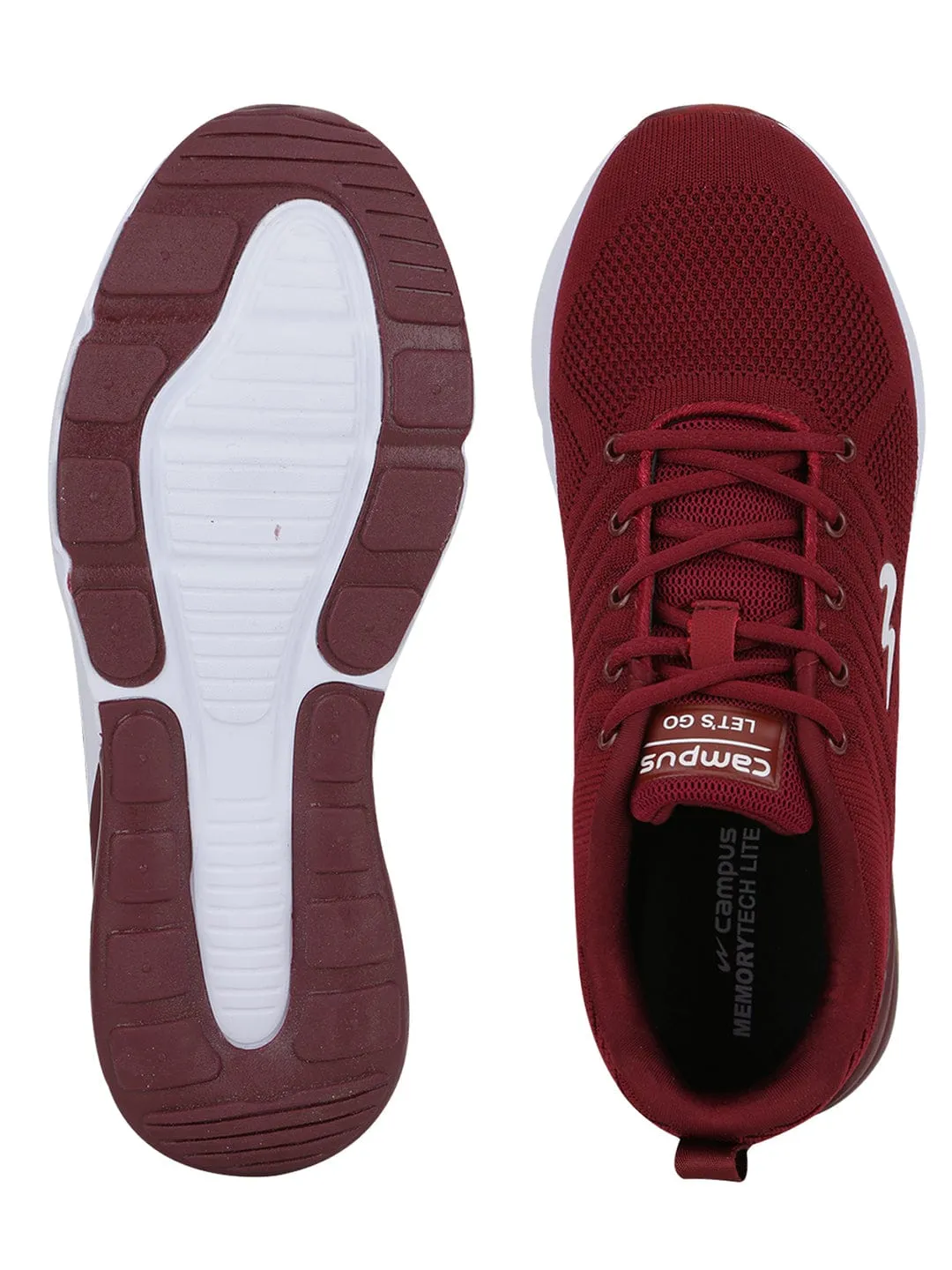 MIKE N Burgundy Men's Running Shoes sold by Campus Shoes product image thumbnail 4