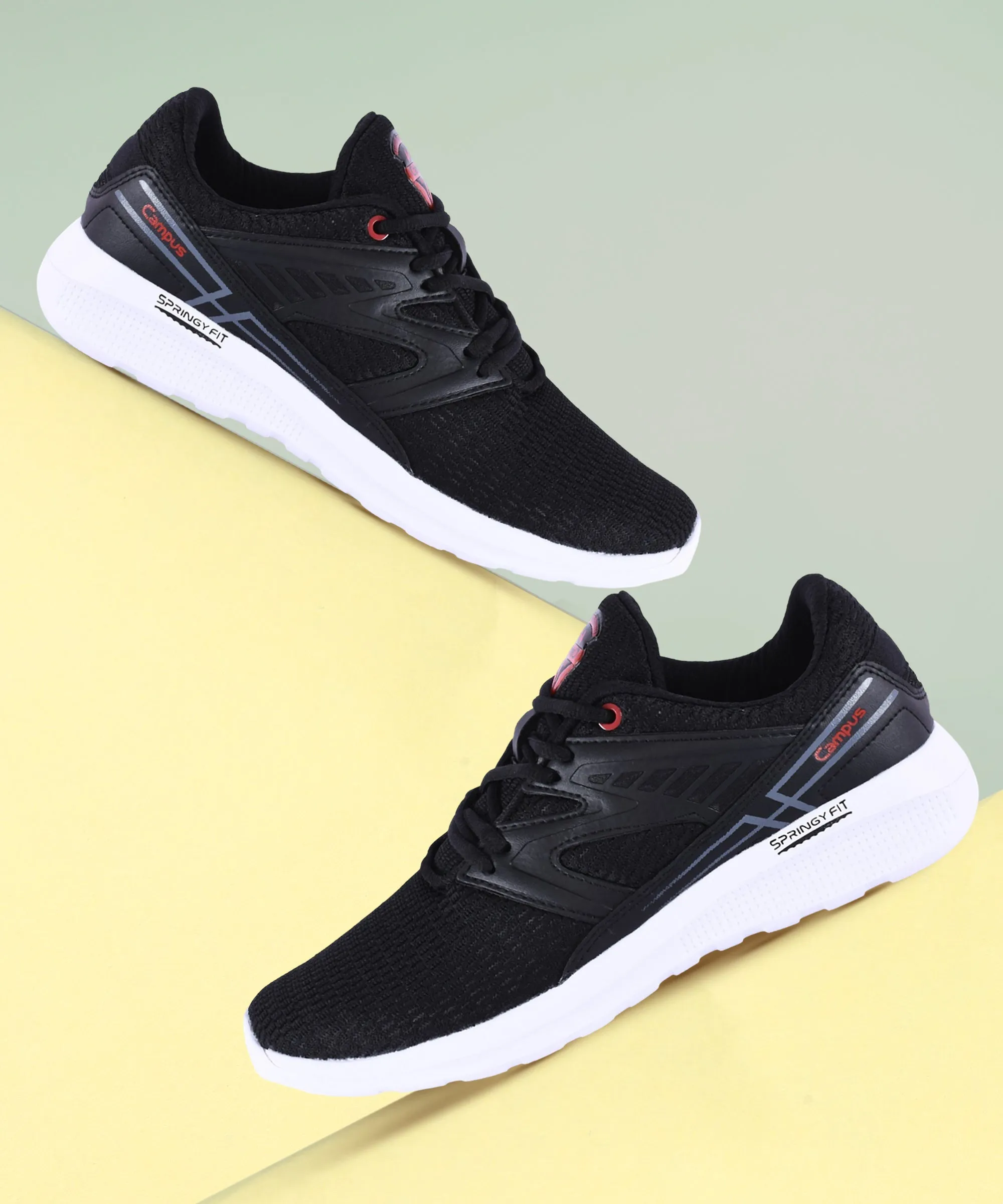 SLIDO Black Men's Running Shoes sold by Campus Shoes product image thumbnail 5