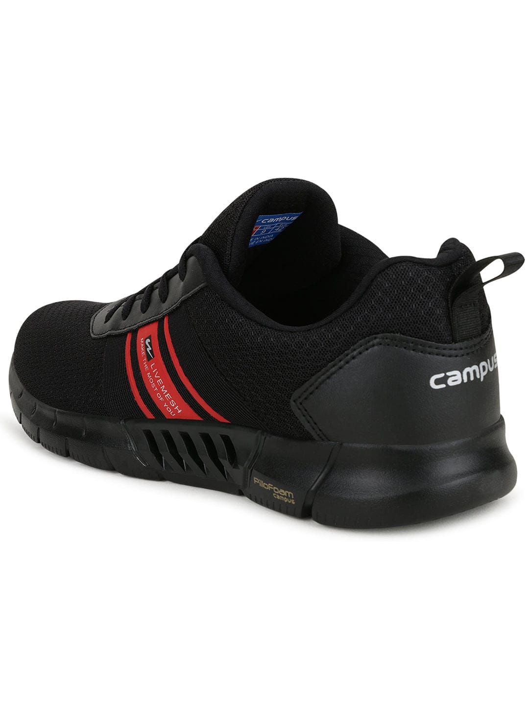 CORNER PRO Black Men's Running Shoes sold by Campus Shoes product image thumbnail 3