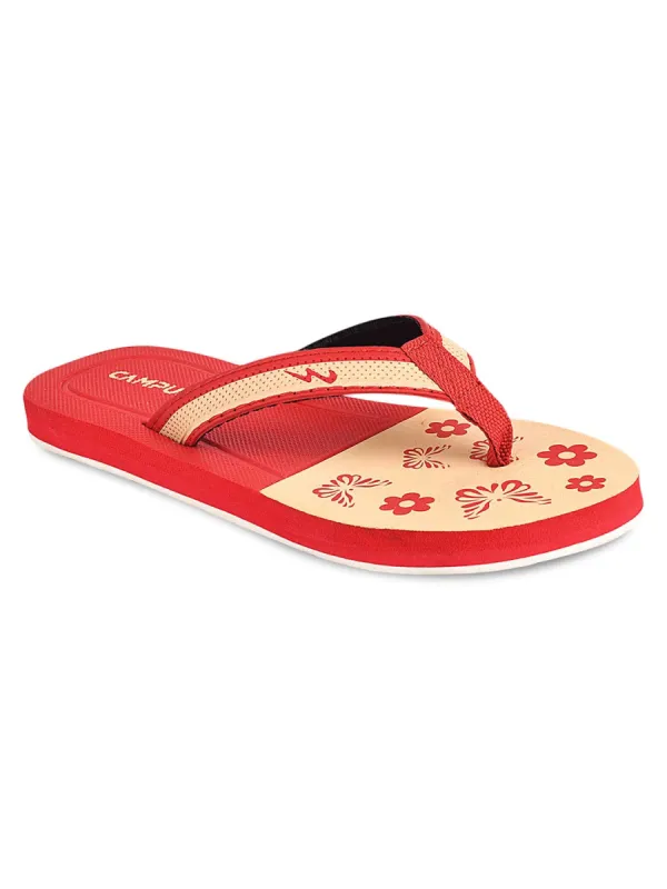 GCL-2012 Red Women's Flip Flops sold by Campus Shoes