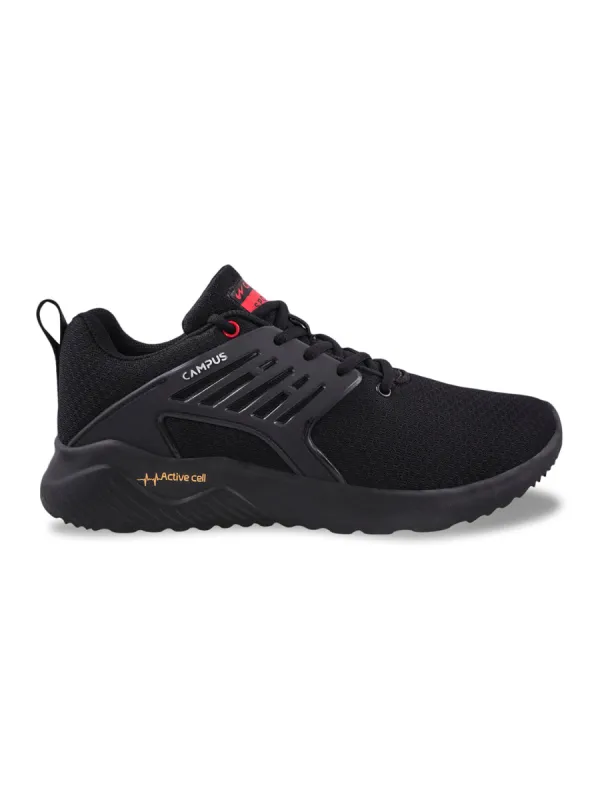 CRYSTA PRO Black Men's Running Shoes sold by Campus Shoes