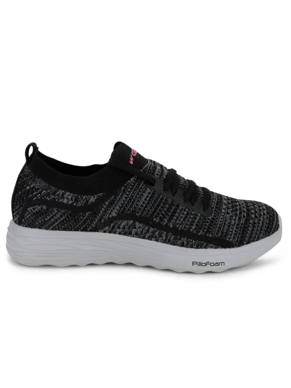 BLOSUM Black Women's Running Shoes sold by Campus Shoes