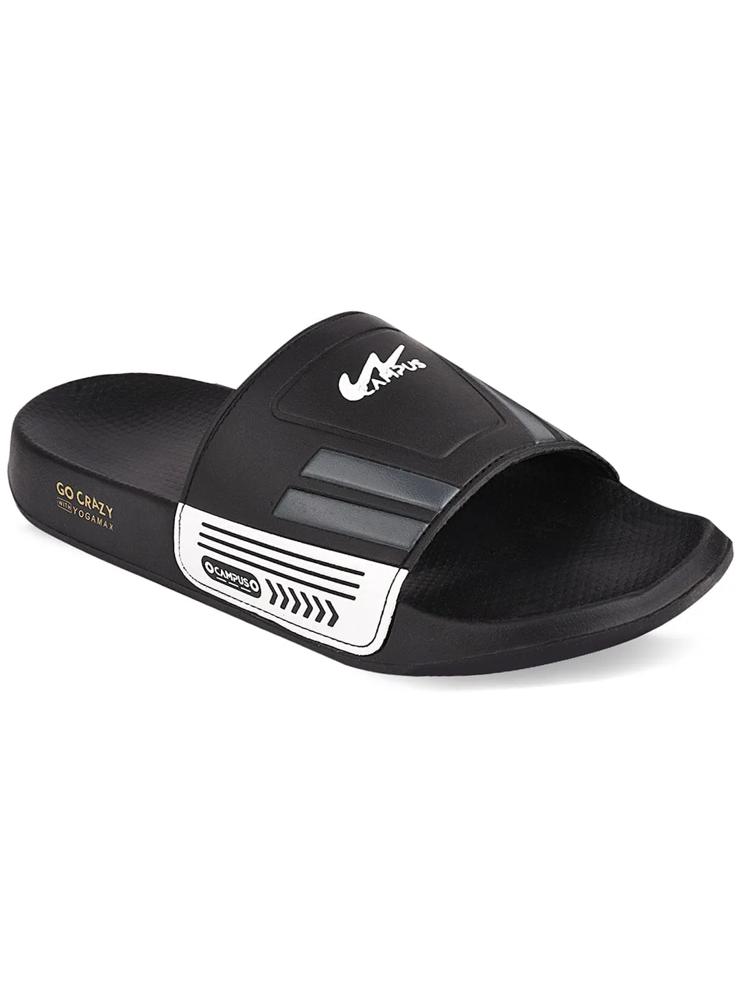 SL-428 Black Men's Slides sold by Campus Shoes