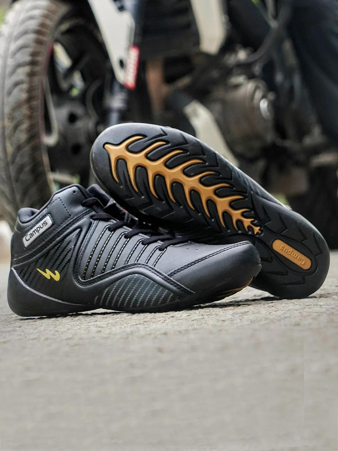 CITY-RIDE Black Men's Sneakers sold by Campus Shoes product image thumbnail 4