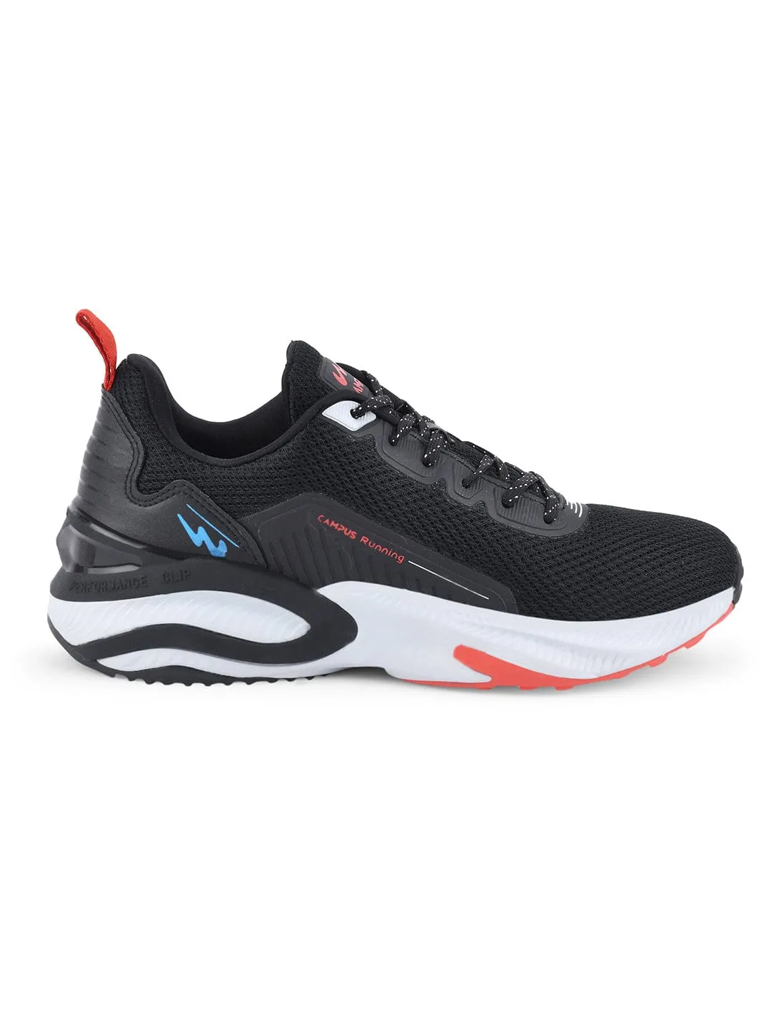 CAMP-HUSTUN Black Men's Running Shoes sold by Campus Shoes