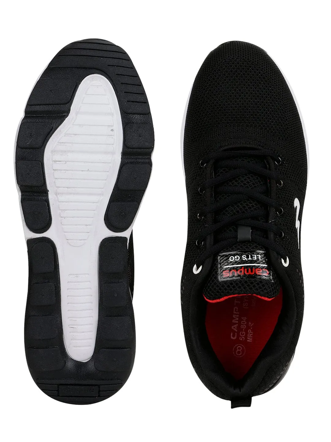 SYRUS Black Men's Running Shoes sold by Campus Shoes product image thumbnail 4