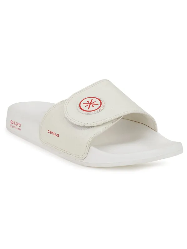 GC-SL-07 White Men's Slides sold by Campus Shoes