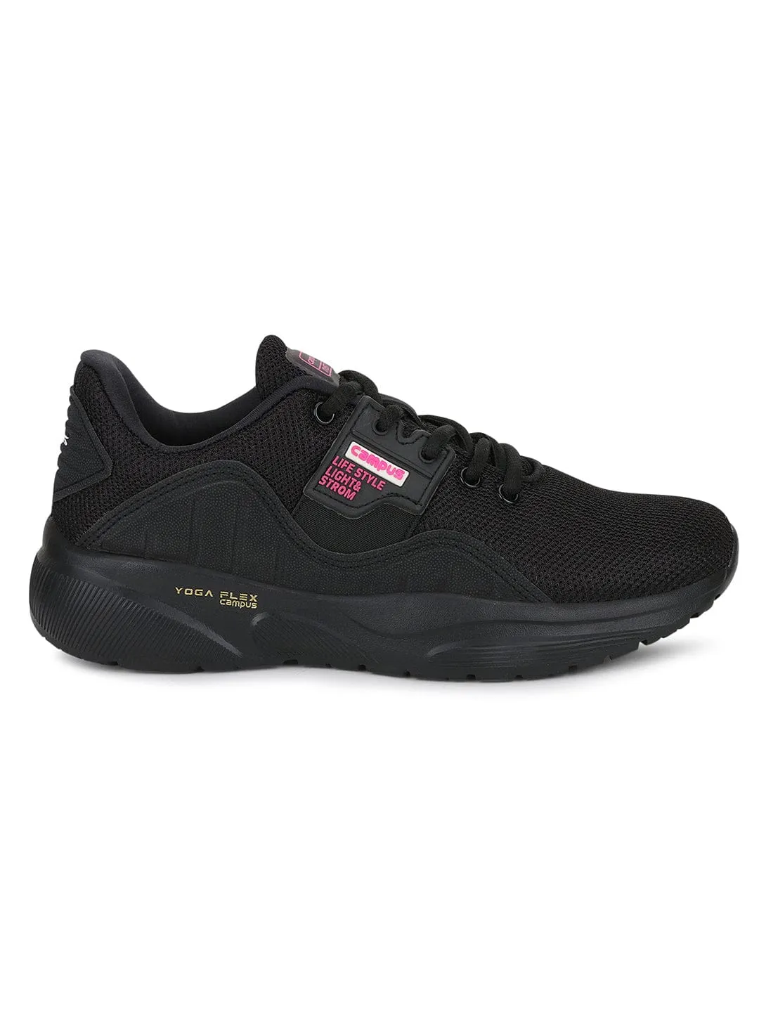 MISTY Black Women's Running Shoes sold by Campus Shoes