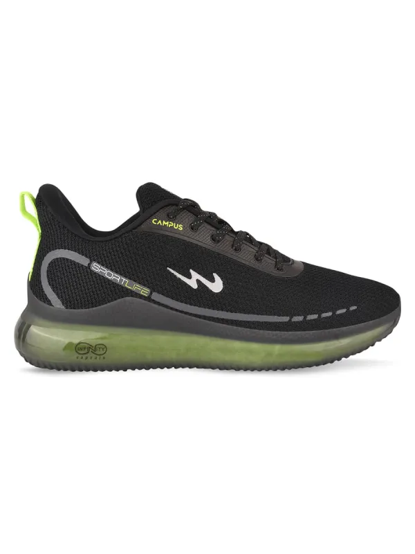 SENSOR Black Men's Running Shoes sold by Campus Shoes
