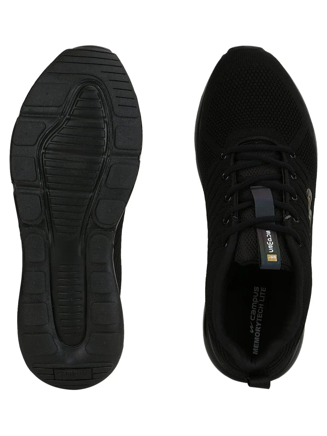 MIKE N Black Men's Running Shoes sold by Campus Shoes product image thumbnail 4