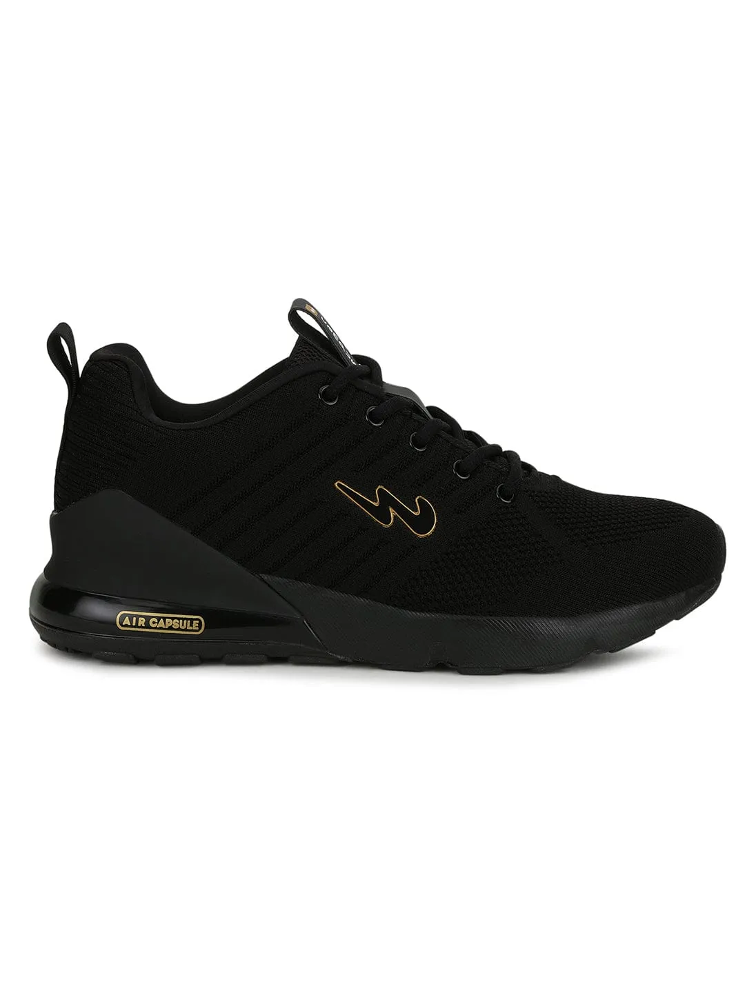 MIKE N Black Men's Running Shoes sold by Campus Shoes