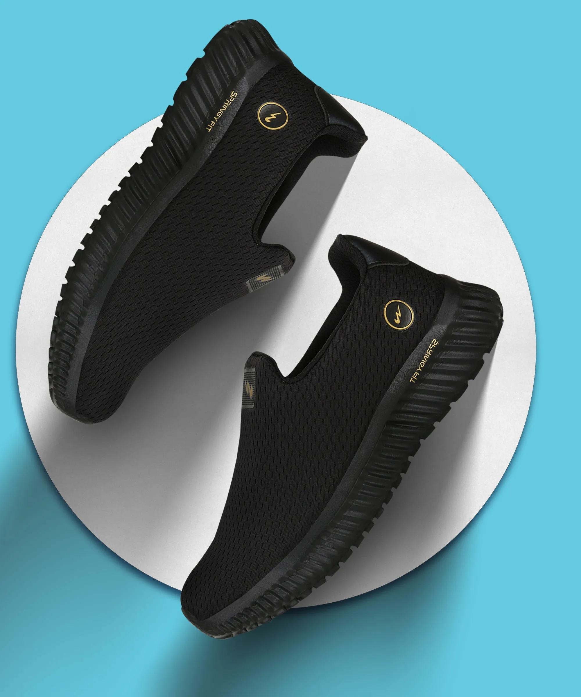 OXYFIT N Black Men's Walking Shoes sold by Campus Shoes product image thumbnail 5