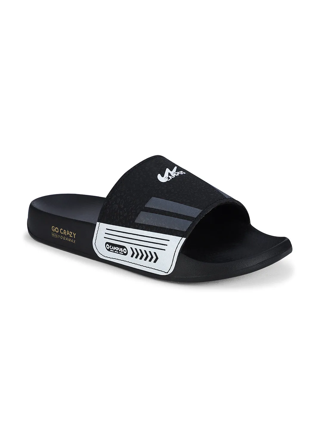 SL-438 Black Men's Slippers sold by Campus Shoes