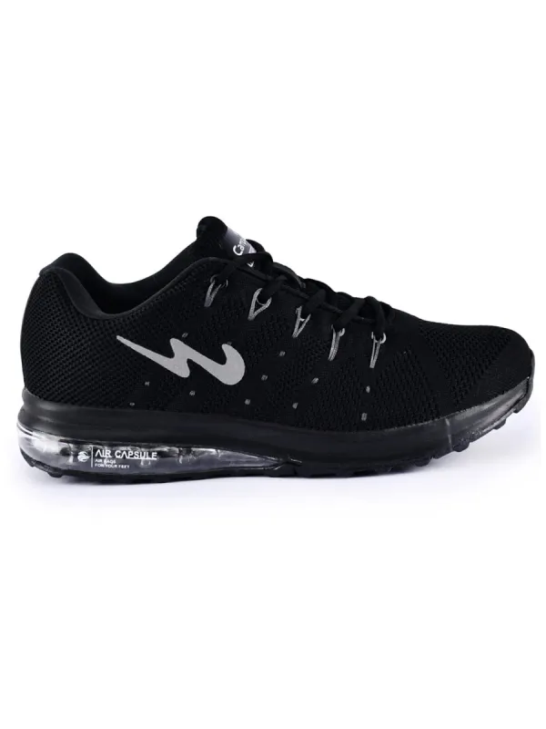 PERIS Black Men's Running Shoes sold by Campus Shoes
