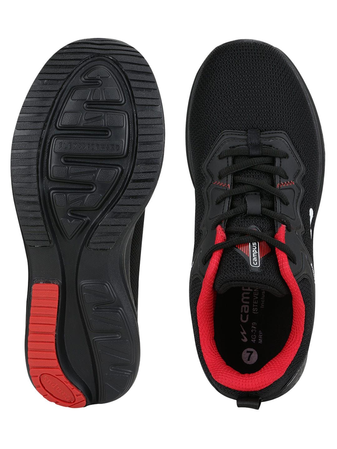 STEVEN Black Men's Running Shoes sold by Campus Shoes product image thumbnail 4