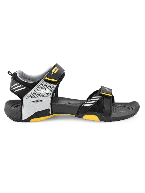 GC-22490A Black Men's Sandals made by Campus Shoes