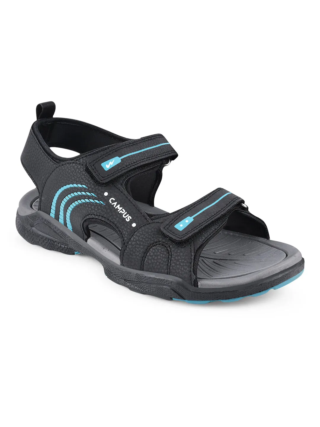 3K-SD-055B Black Men's Sandals sold by Campus Shoes product image thumbnail 2
