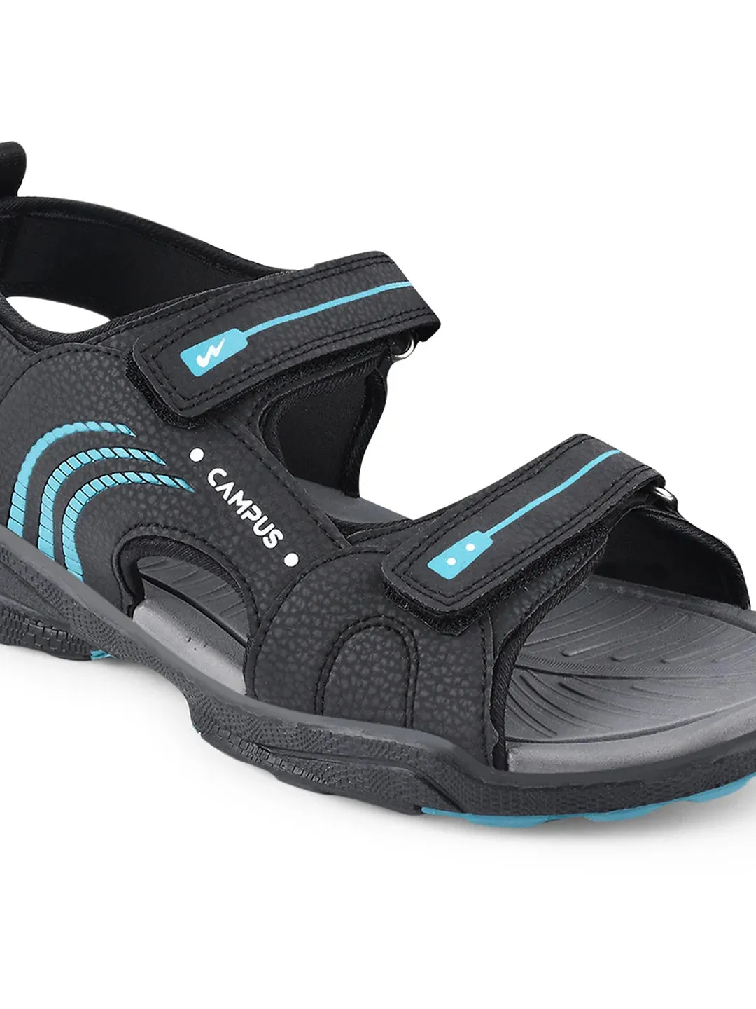 3K-SD-055B Black Men's Sandals sold by Campus Shoes product image thumbnail 5