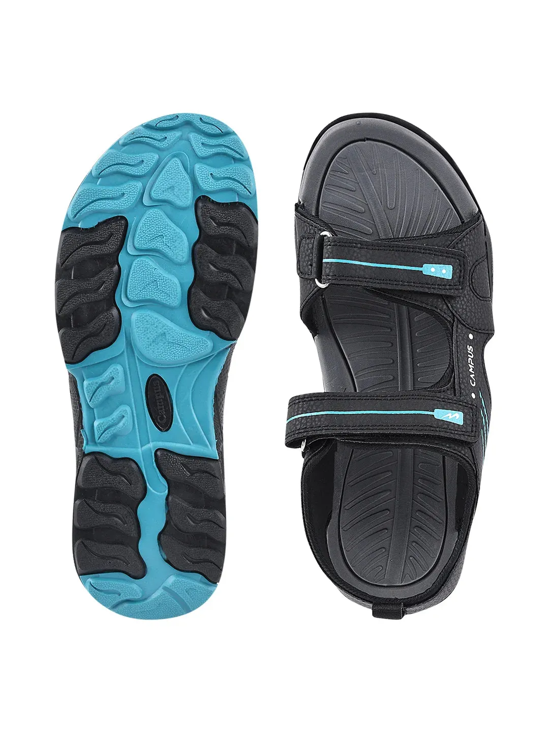3K-SD-055B Black Men's Sandals sold by Campus Shoes product image thumbnail 3