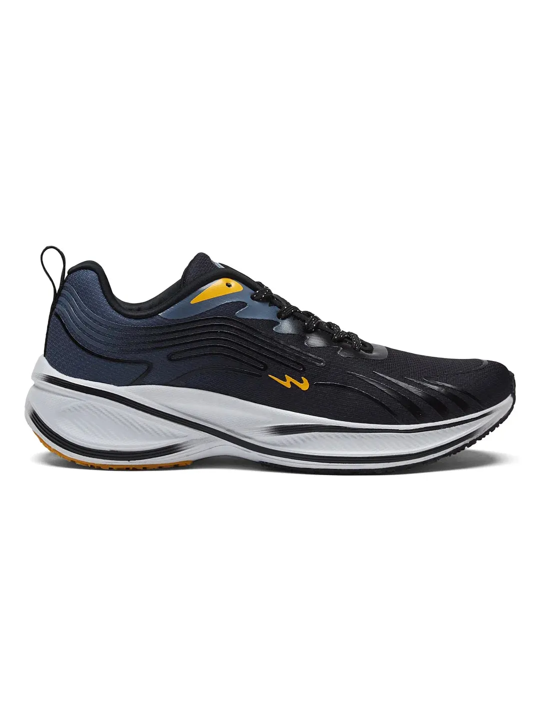 COLLAB Black Men's Running Shoes sold by Campus Shoes