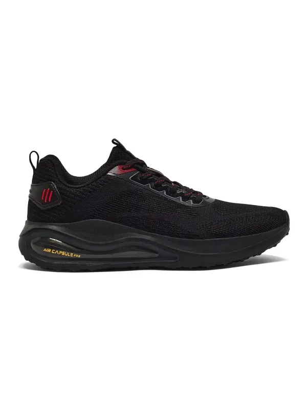 HEDGE Black Men's Running Shoes sold by Campus Shoes