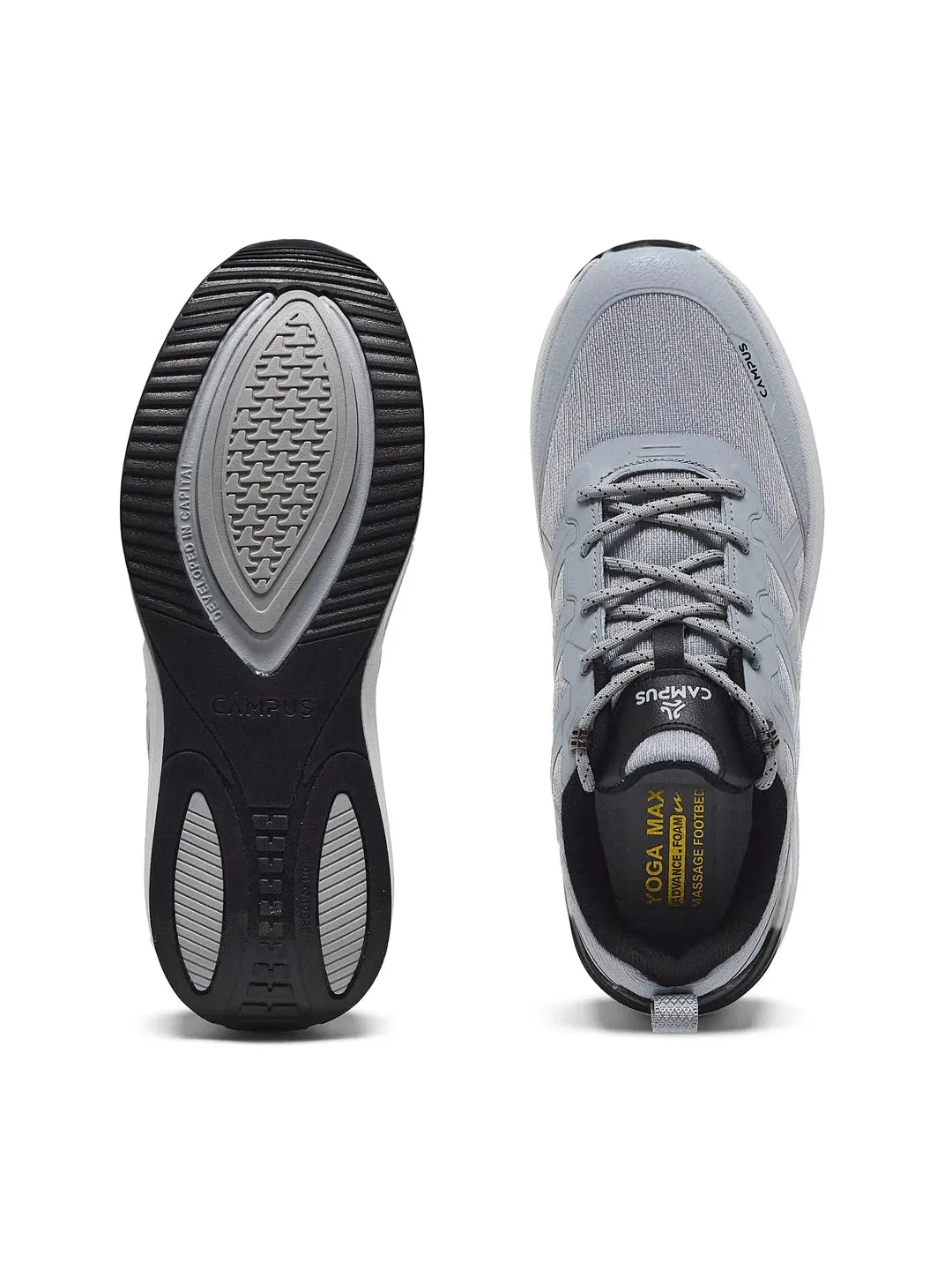 TRICK Grey Men's Running Shoes sold by Campus Shoes product image thumbnail 4