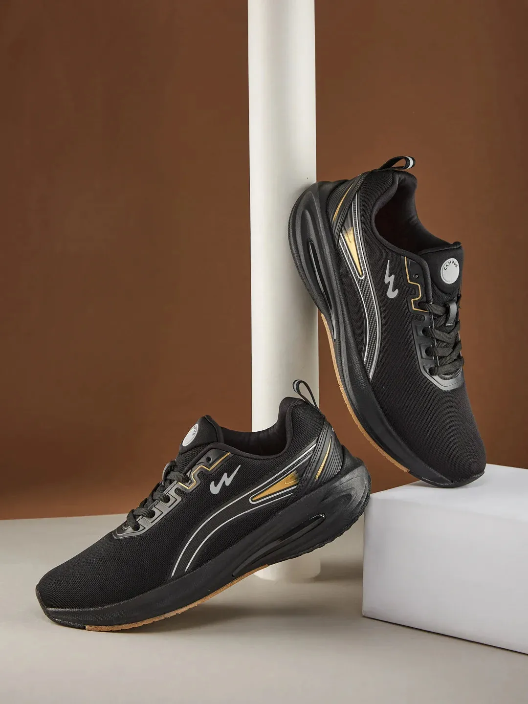 SEAN Black Men's Running Shoes sold by Campus Shoes