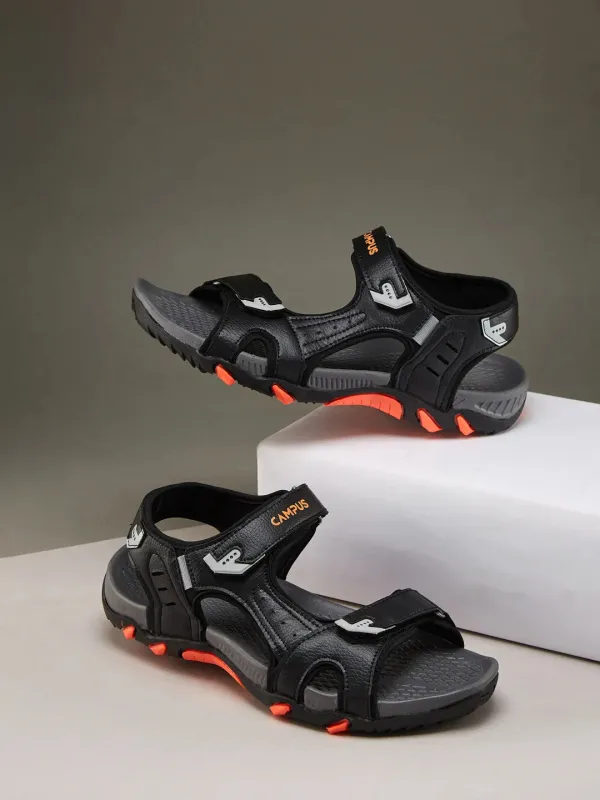 GC-22162 Black Men's Sandals made by Campus Shoes
