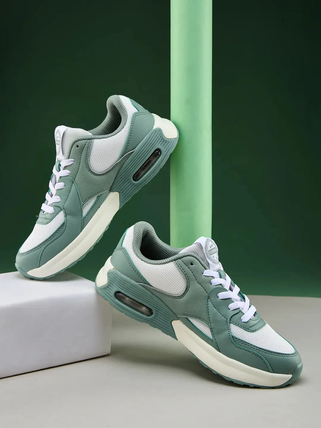 MYSTERY Green Women's Sneakers sold by Campus Shoes