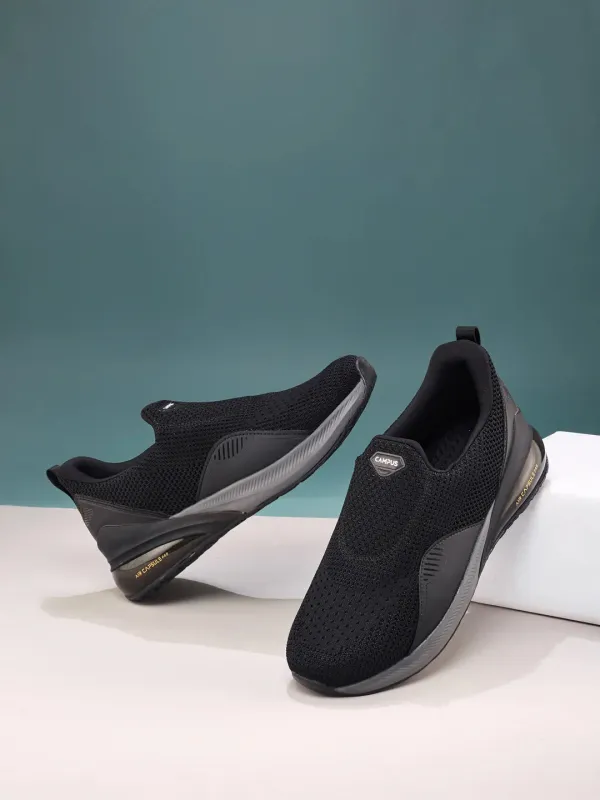 CROWD Black Men's Walking Shoes sold by Campus Shoes