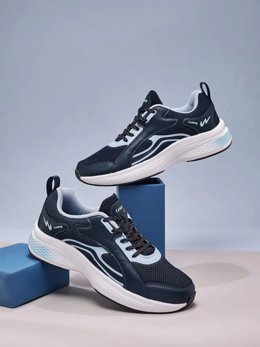 STREAM Navy Women's Sneakers sold by Campus Shoes